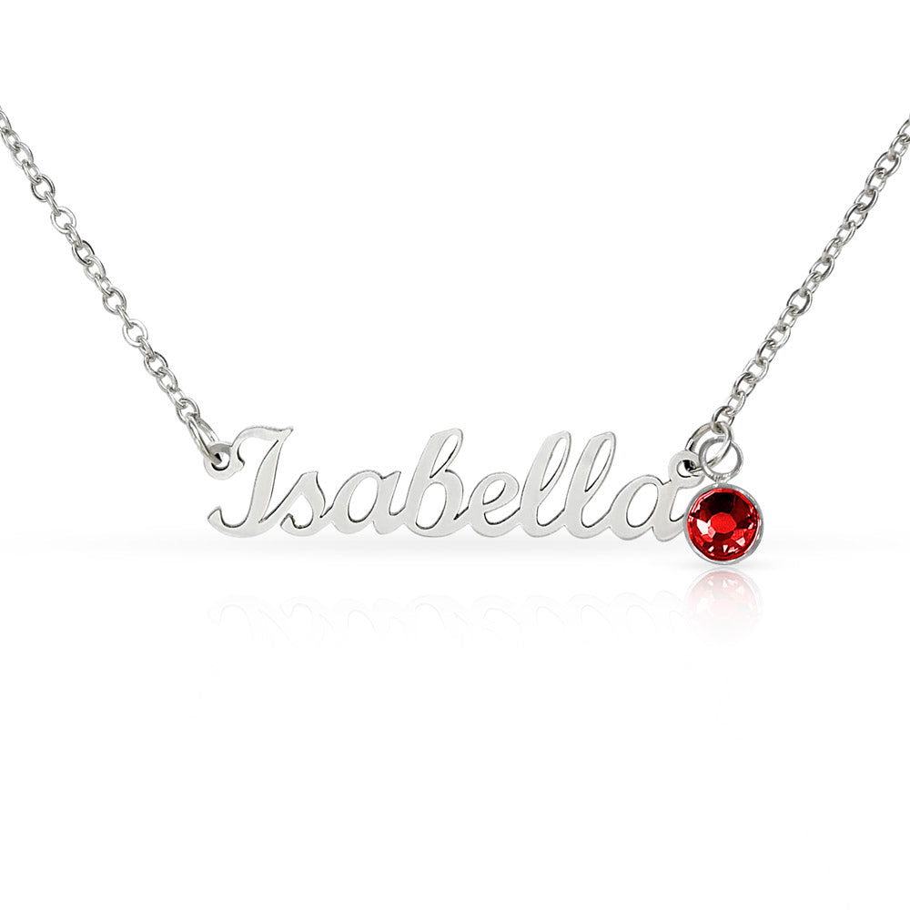 Custom Name Necklace with Birthstone Non-Message Card