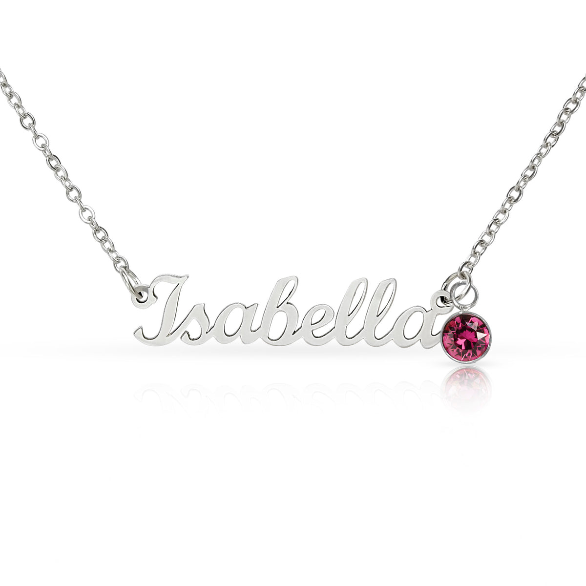 Custom Name Necklace with Birthstone Non-Message Card