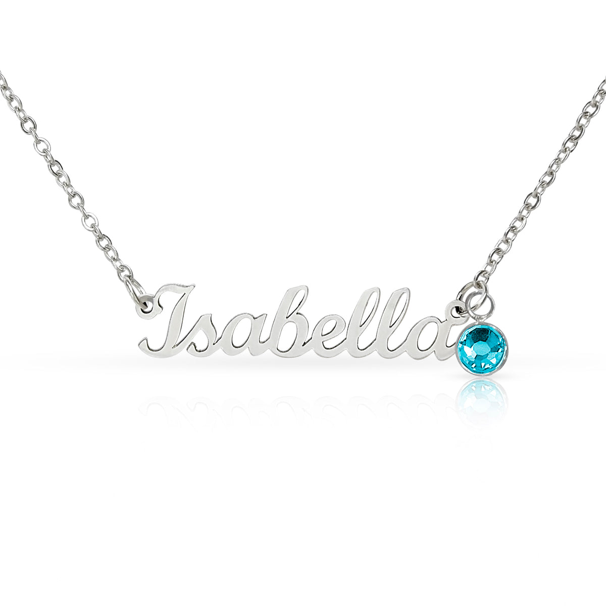 Custom Name Necklace with Birthstone Non-Message Card