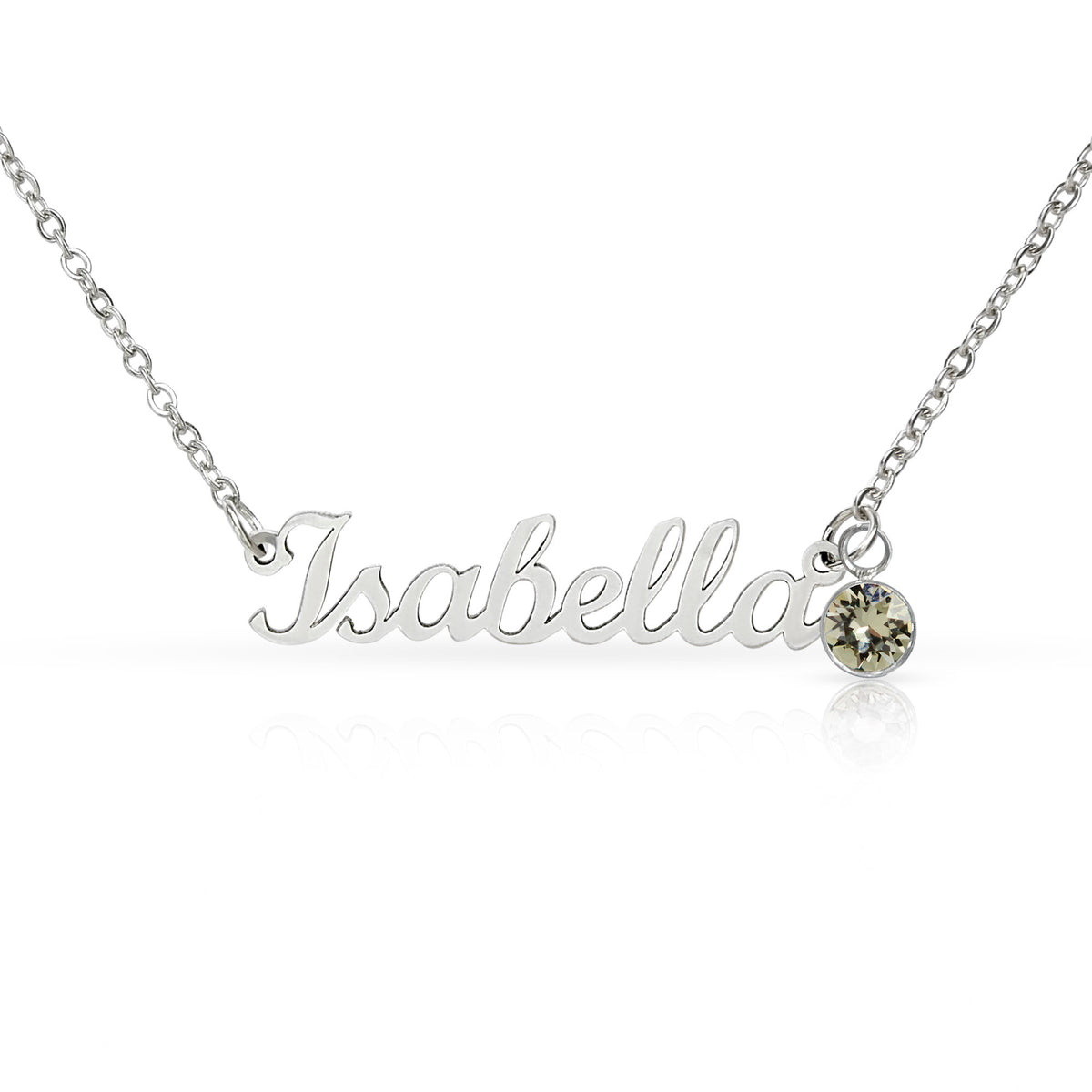 Custom Name Necklace with Birthstone Non-Message Card
