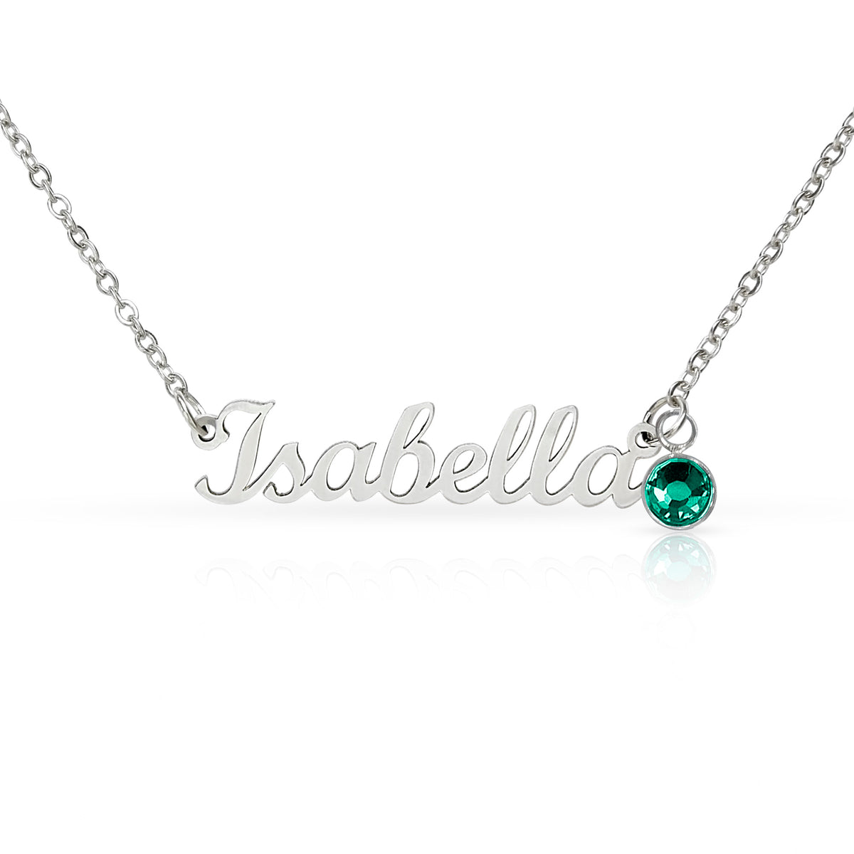 Custom Name Necklace with Birthstone Non-Message Card