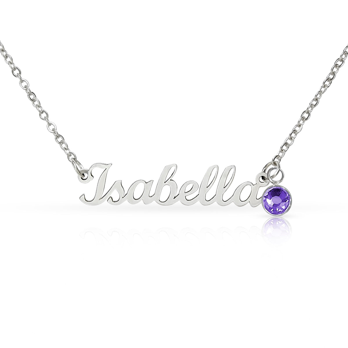 Custom Name Necklace with Birthstone Non-Message Card