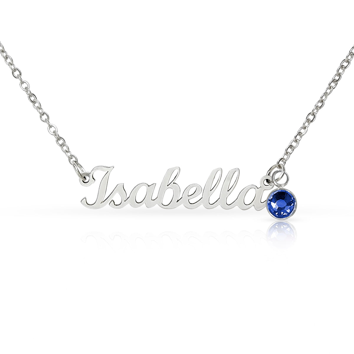 Custom Name Necklace with Birthstone Non-Message Card