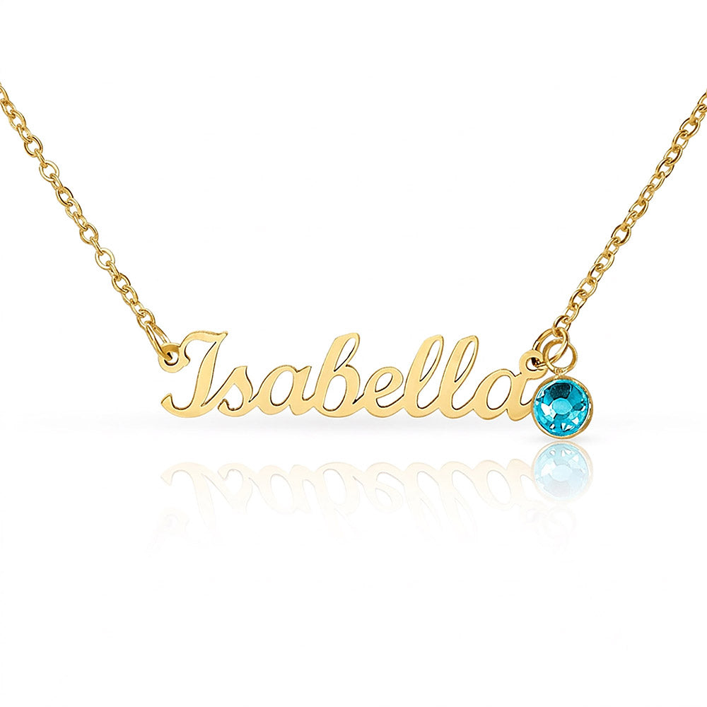 Custom Name Necklace with Birthstone Non-Message Card