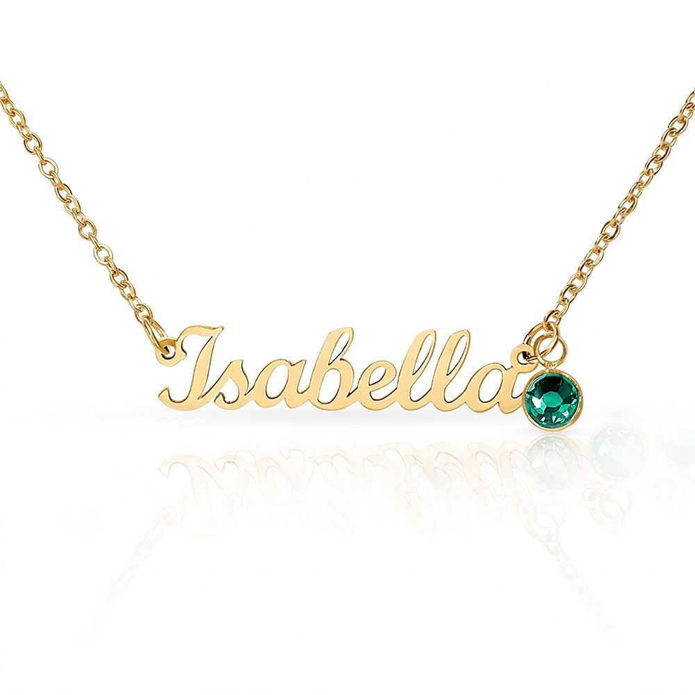 Custom Name Necklace with Birthstone Non-Message Card