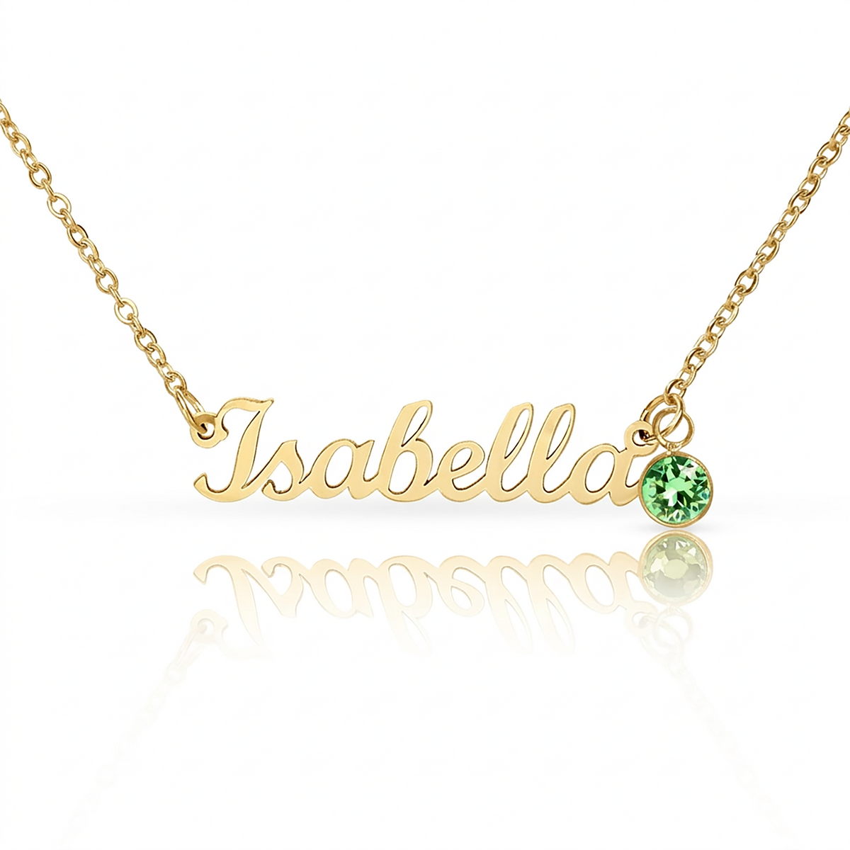 Custom Name Necklace with Birthstone Non-Message Card