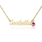 Custom Name Necklace with Birthstone Non-Message Card