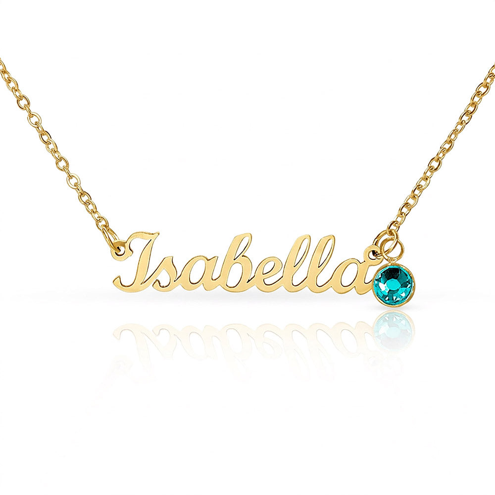 Custom Name Necklace with Birthstone Non-Message Card