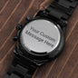 To My Son Customized Black Chronograph Watch