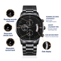 To My Son Customized Black Chronograph Watch