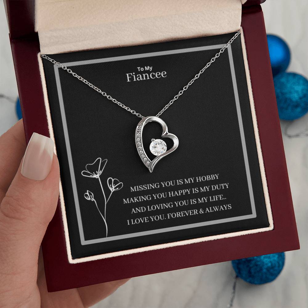 To My Fiancee Forever Love Necklace