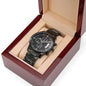 To My Son Customized Black Chronograph Watch