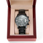 To My Son Customized Black Chronograph Watch