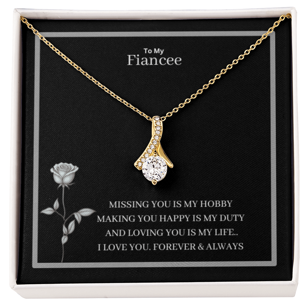 To My Fiancee Alluring Beauty Necklace - Yellow & White Gold Variants