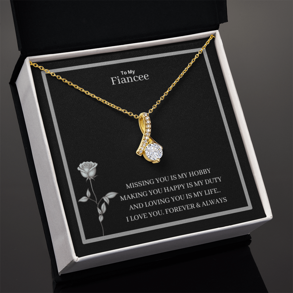 To My Fiancee Alluring Beauty Necklace - Yellow & White Gold Variants