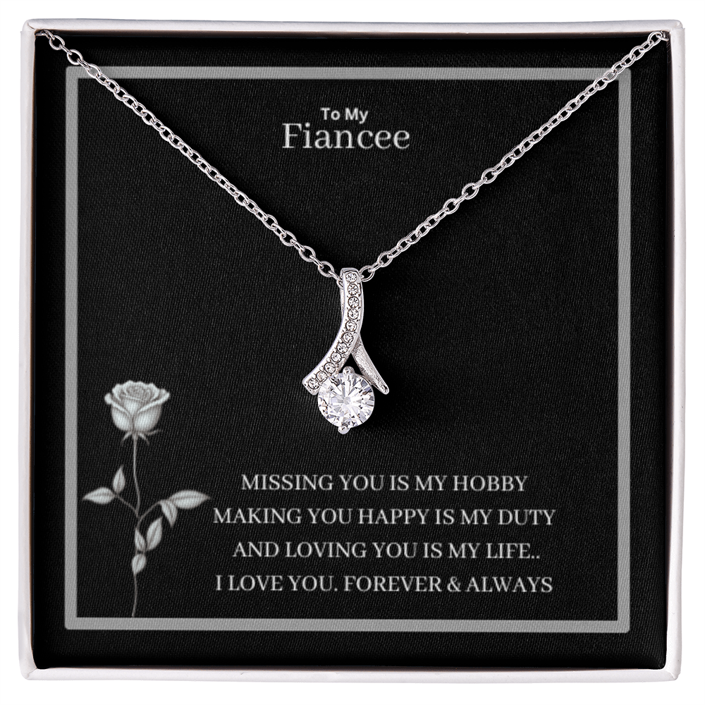 To My Fiancee Alluring Beauty Necklace - Yellow & White Gold Variants