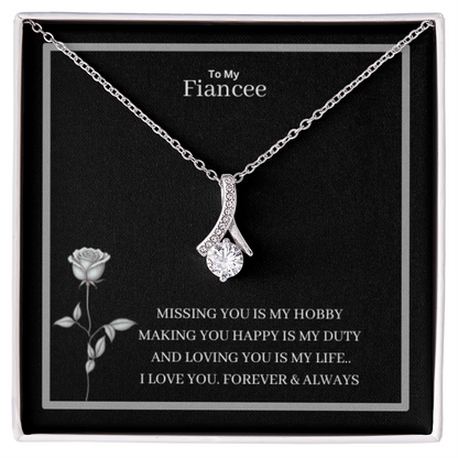 To My Fiancee Alluring Beauty Necklace - Yellow & White Gold Variants
