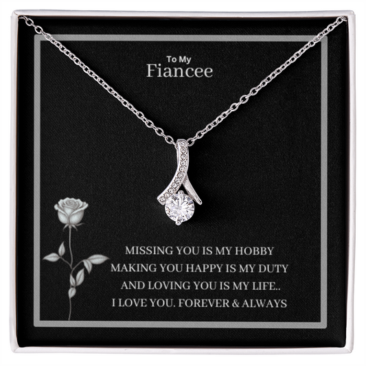 To My Fiancee Alluring Beauty Necklace - Yellow & White Gold Variants