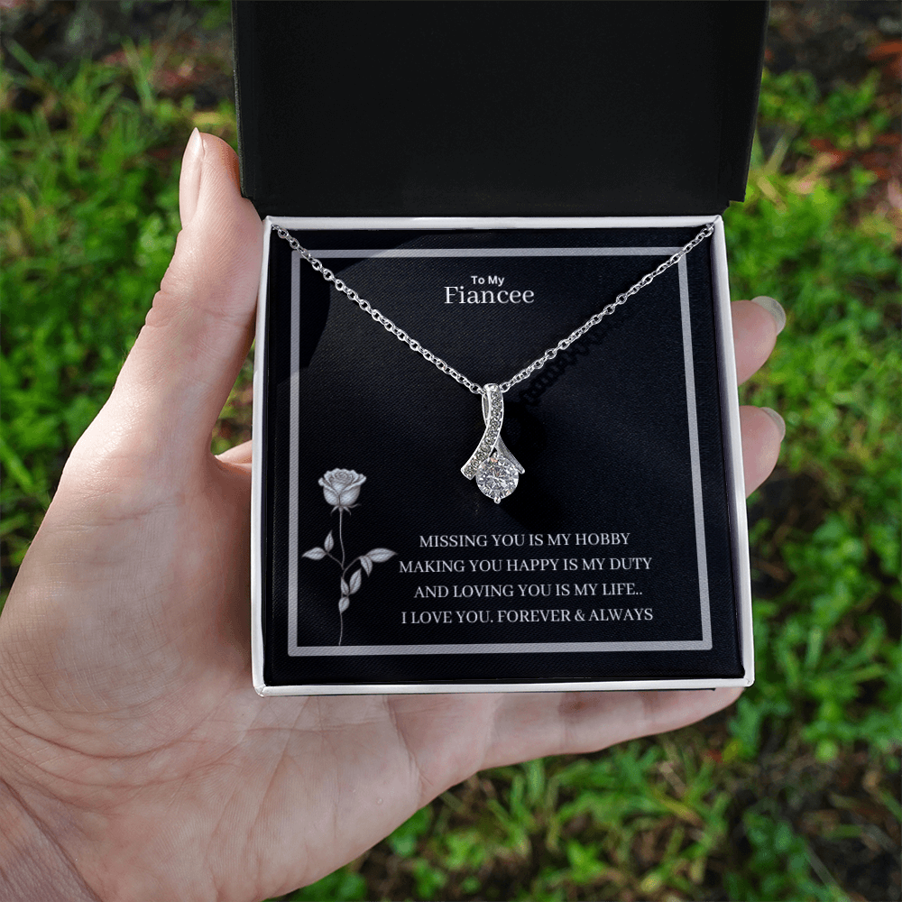 To My Fiancee Alluring Beauty Necklace - Yellow & White Gold Variants