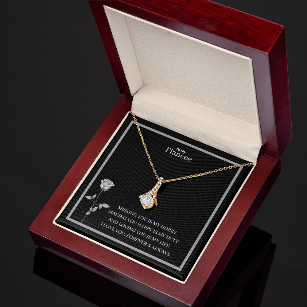 To My Fiancee Alluring Beauty Necklace - Yellow & White Gold Variants