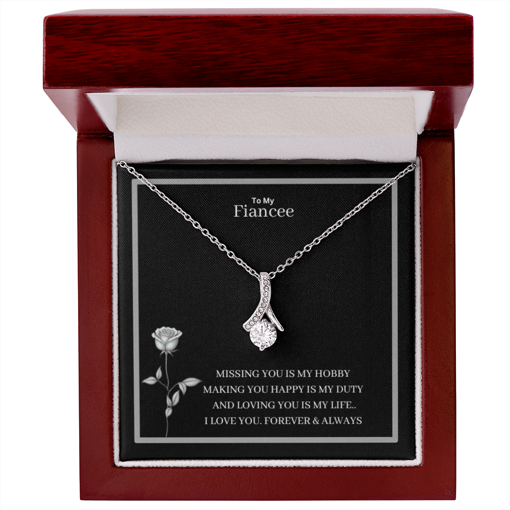 To My Fiancee Alluring Beauty Necklace - Yellow & White Gold Variants