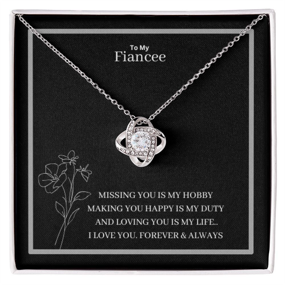 To My Fiancee Love Knot Necklace - Yellow & White Gold Variants
