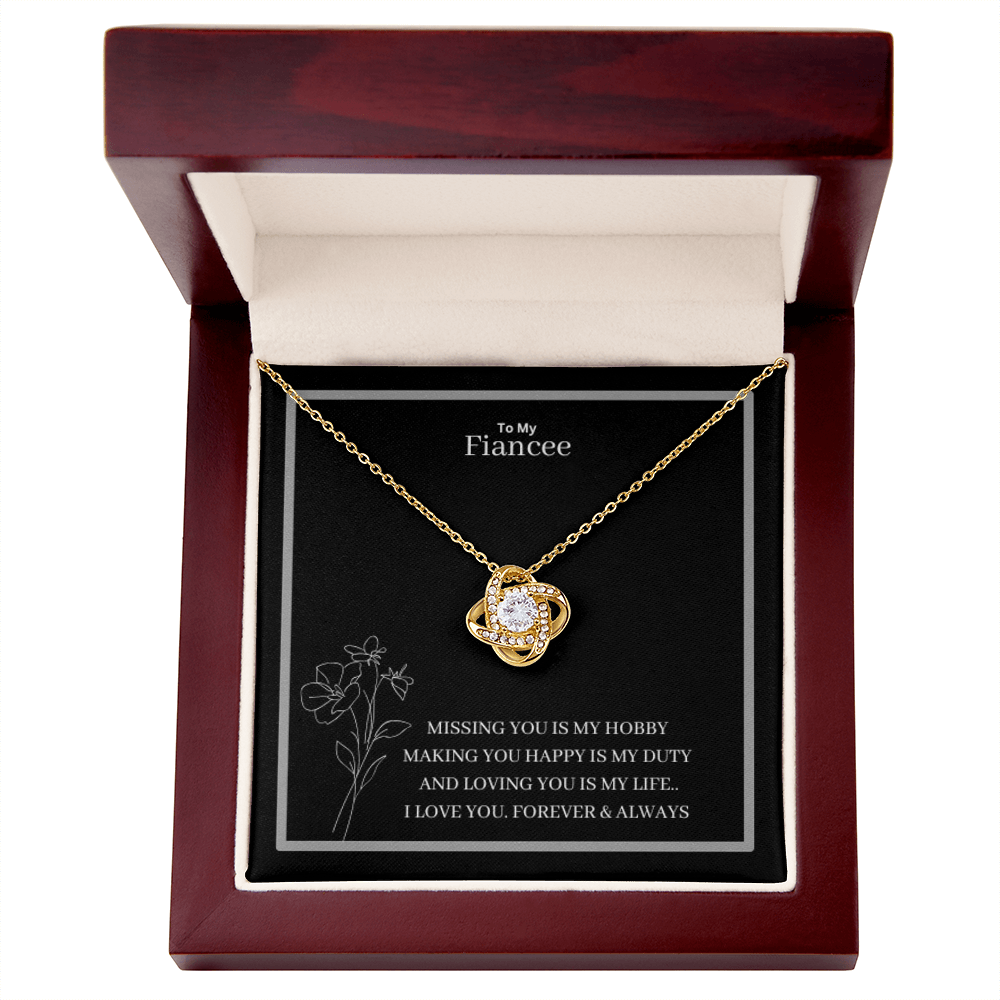To My Fiancee Love Knot Necklace - Yellow & White Gold Variants