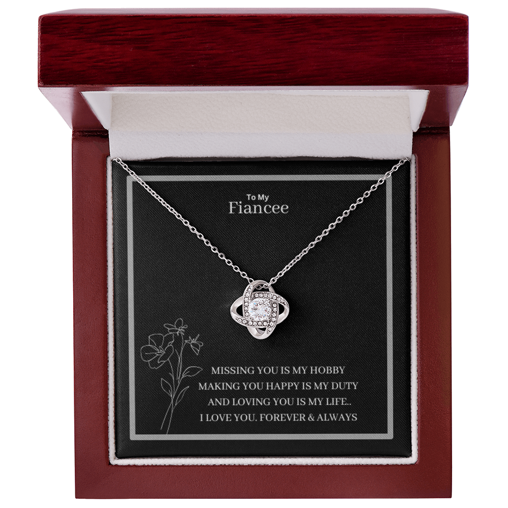 To My Fiancee Love Knot Necklace - Yellow & White Gold Variants