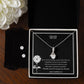 To My Loving Mom Alluring Beauty + Clear CZ Earrings