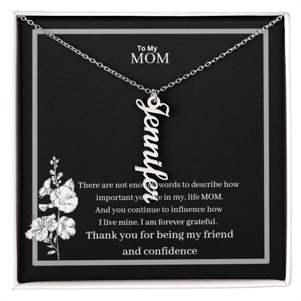 To My Mom Multi Vertical Name Necklace