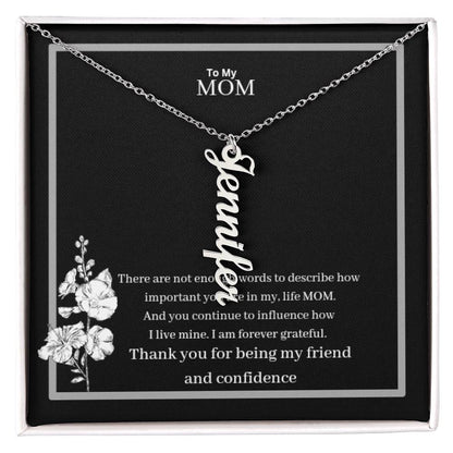 To My Mom Multi Vertical Name Necklace