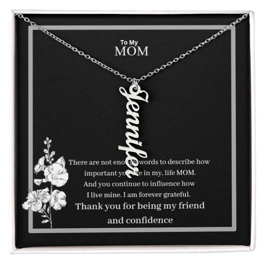 To My Mom Multi Vertical Name Necklace