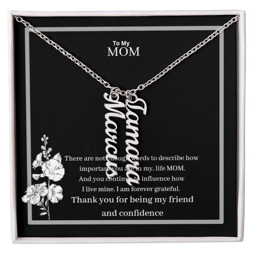 To My Mom Multi Vertical Name Necklace