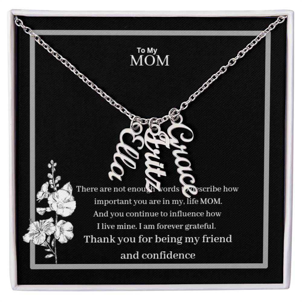 To My Mom Multi Vertical Name Necklace
