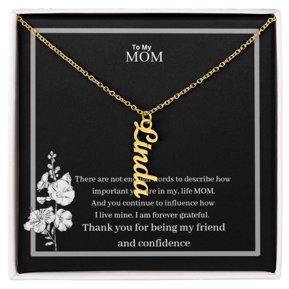 To My Mom Multi Vertical Name Necklace