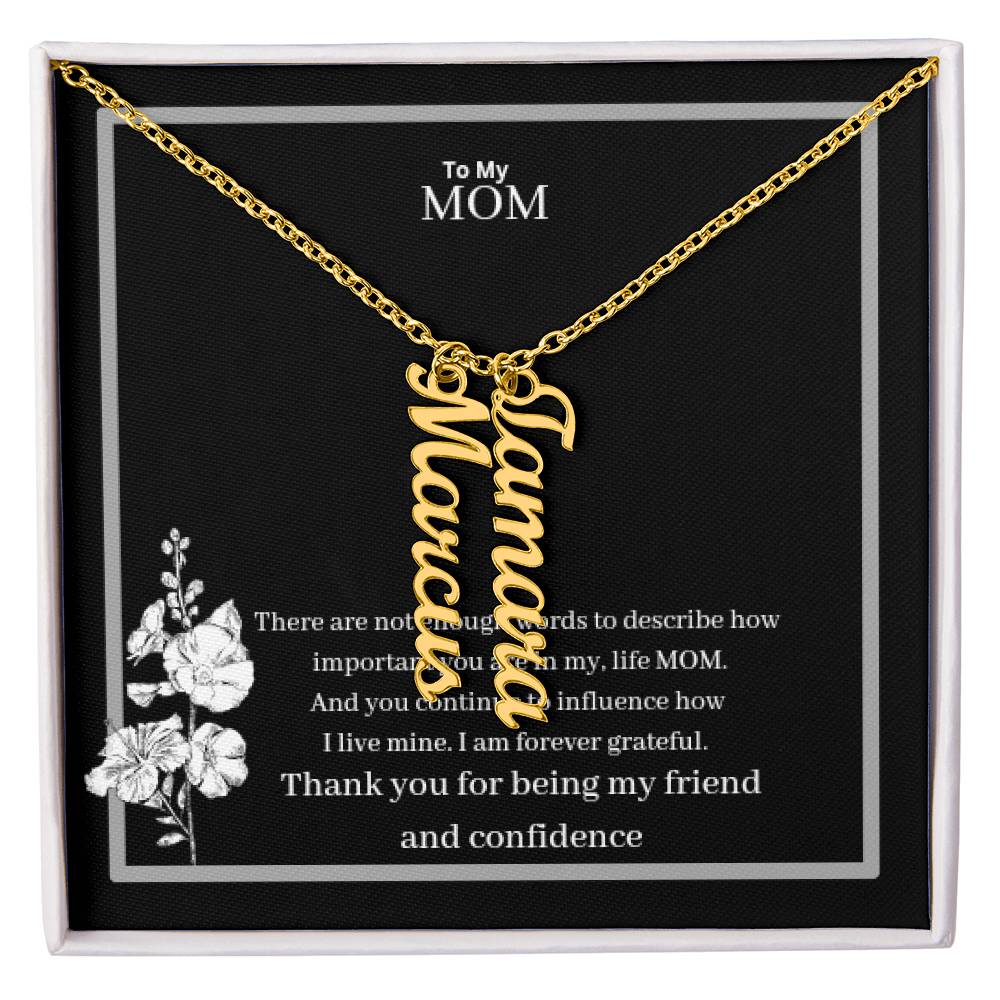 To My Mom Multi Vertical Name Necklace
