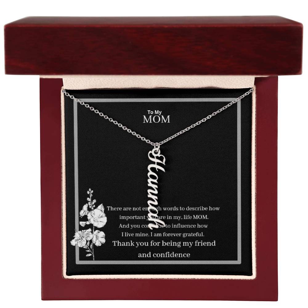 To My Mom Multi Vertical Name Necklace