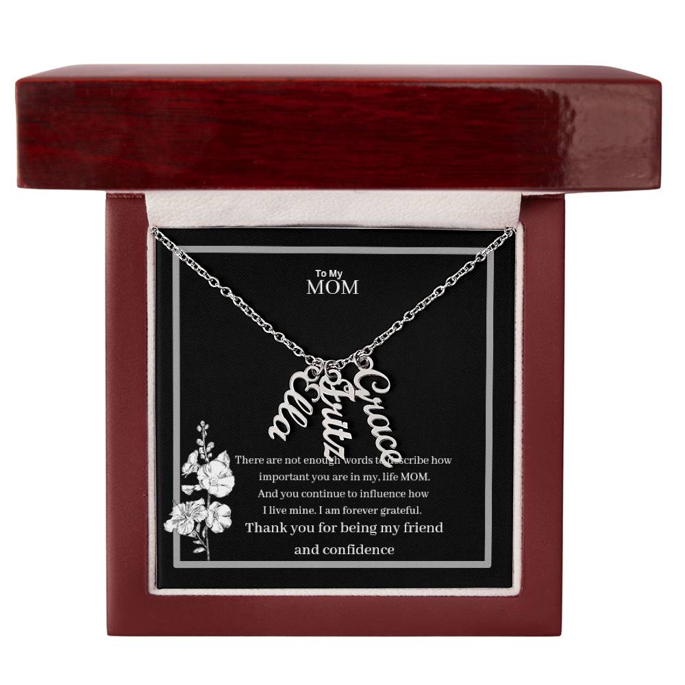 To My Mom Multi Vertical Name Necklace