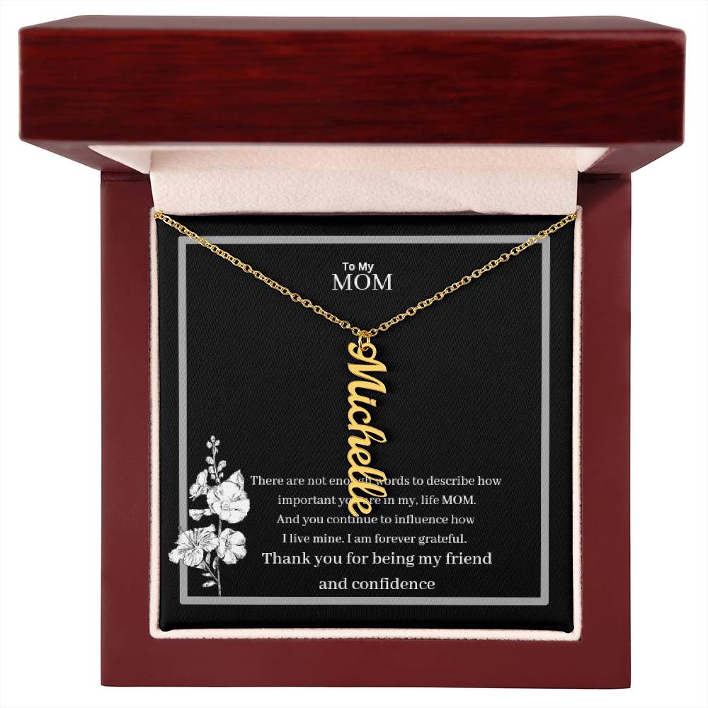 To My Mom Multi Vertical Name Necklace