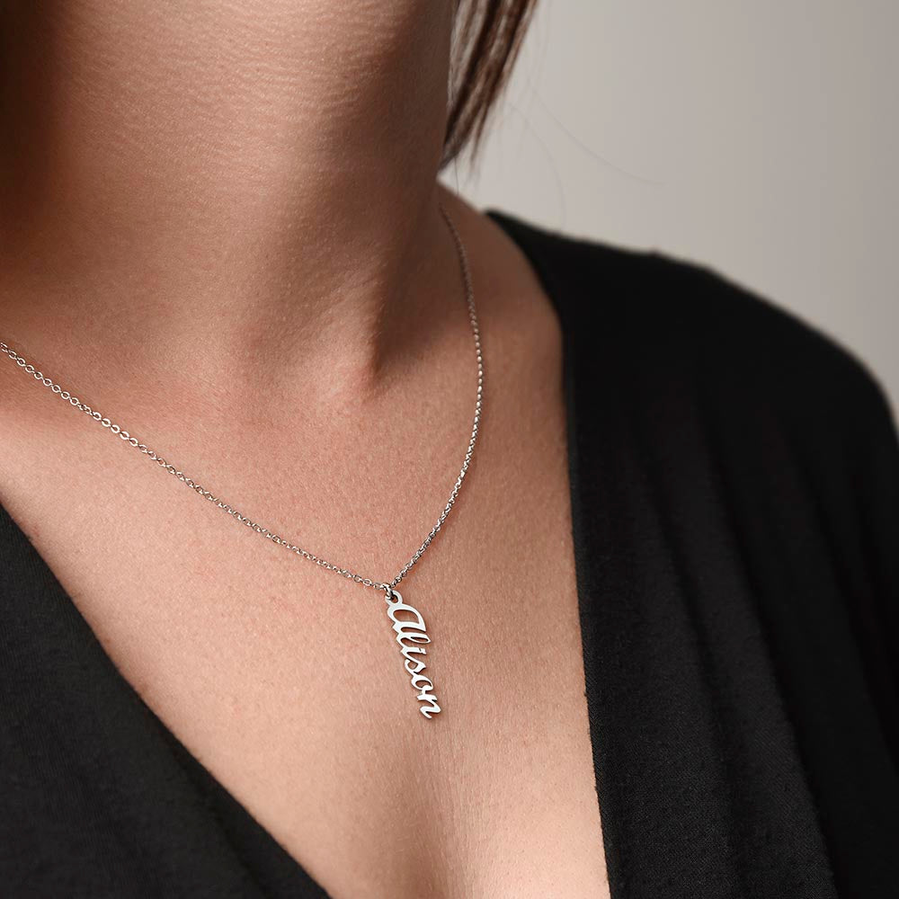 Multi Vertical Name Necklace Non-Message Card