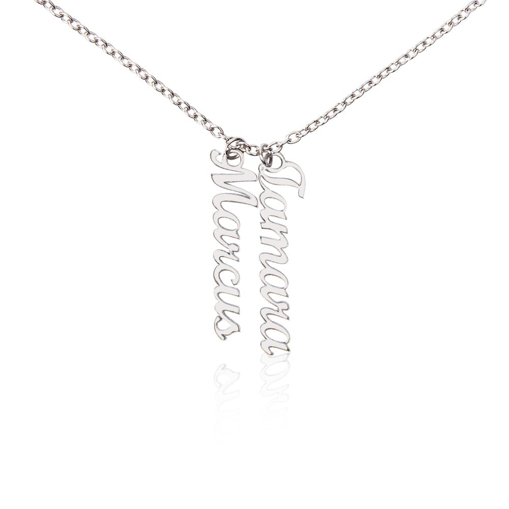 Multi Vertical Name Necklace Non-Message Card