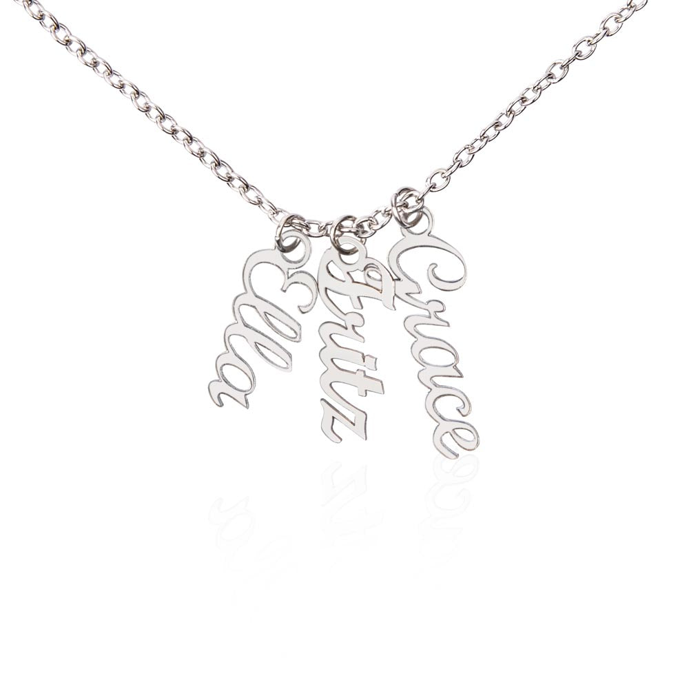 Multi Vertical Name Necklace Non-Message Card