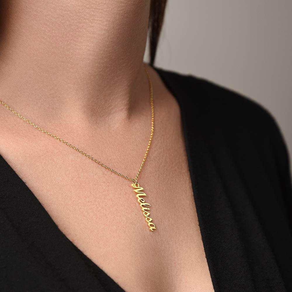 Multi Vertical Name Necklace Non-Message Card