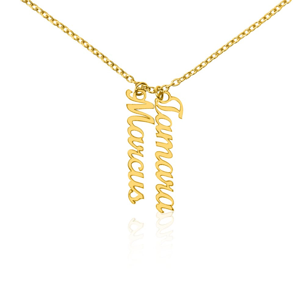 Multi Vertical Name Necklace Non-Message Card