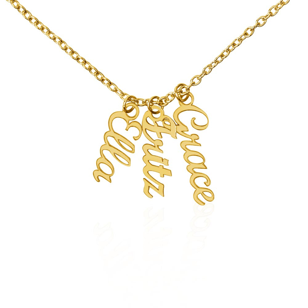 Multi Vertical Name Necklace Non-Message Card