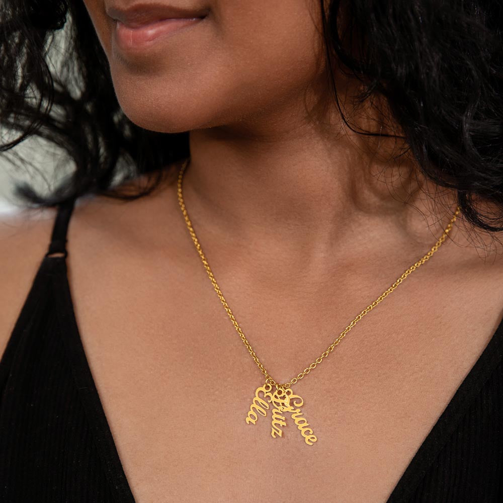 Multi Vertical Name Necklace Non-Message Card