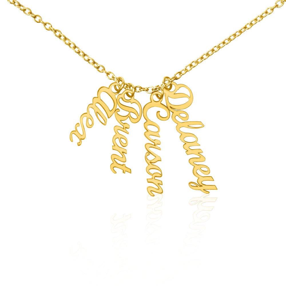 Multi Vertical Name Necklace Non-Message Card