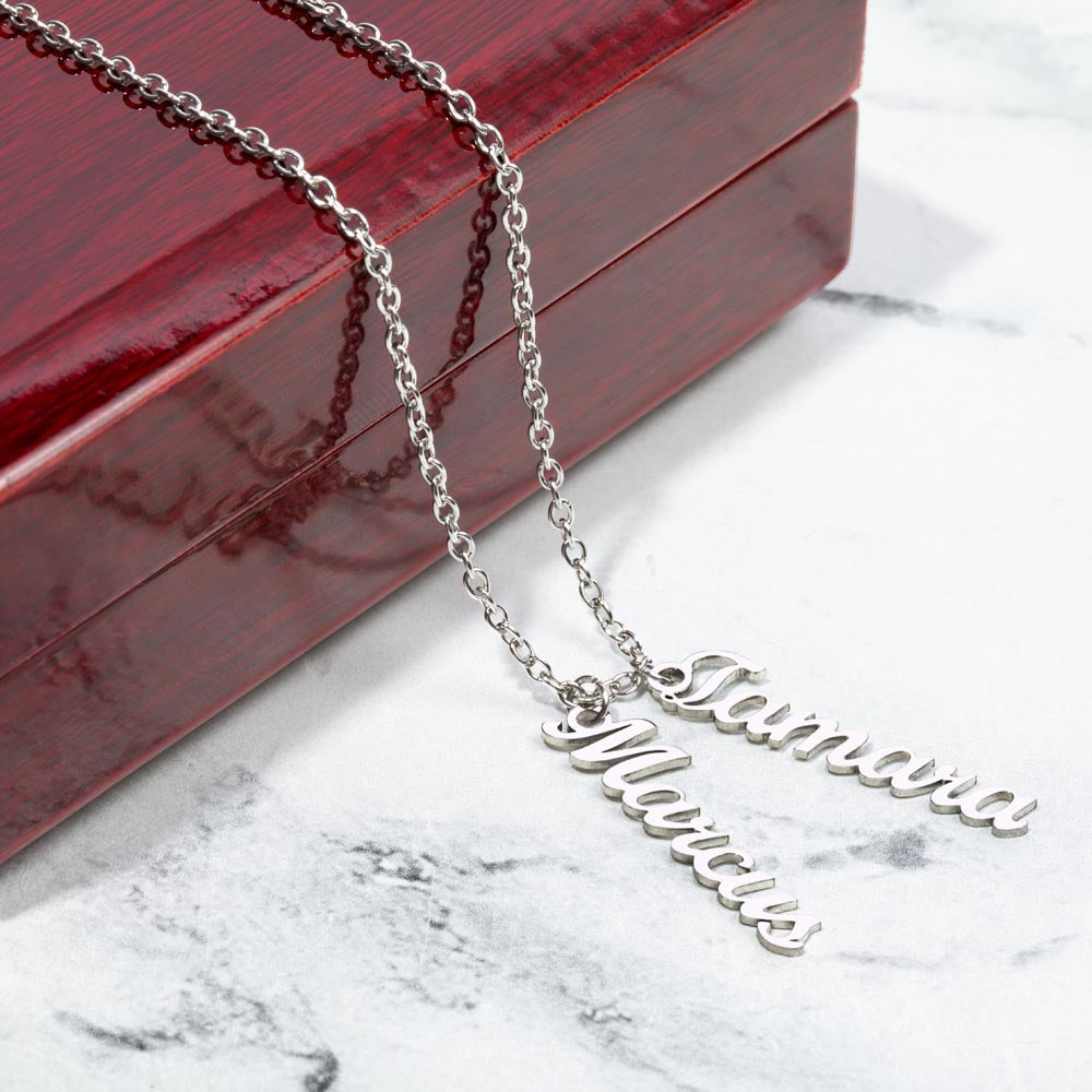 Multi Vertical Name Necklace Non-Message Card