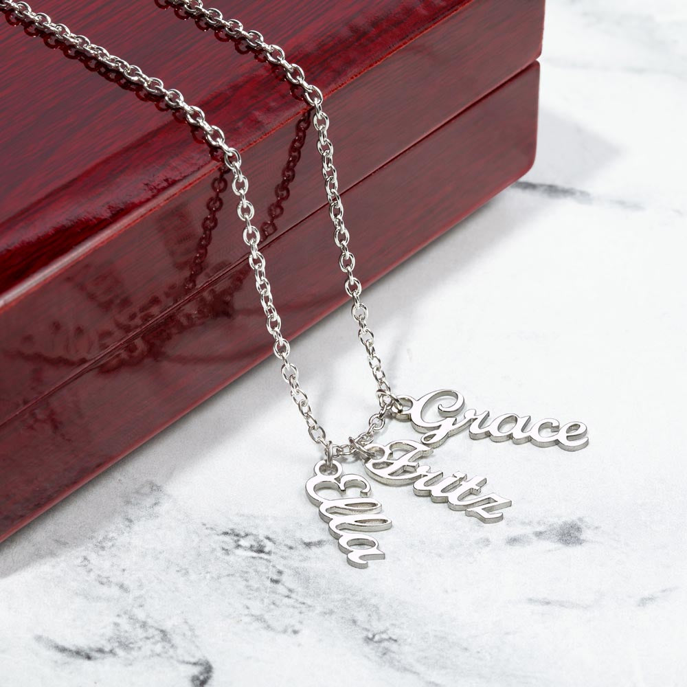 Multi Vertical Name Necklace Non-Message Card