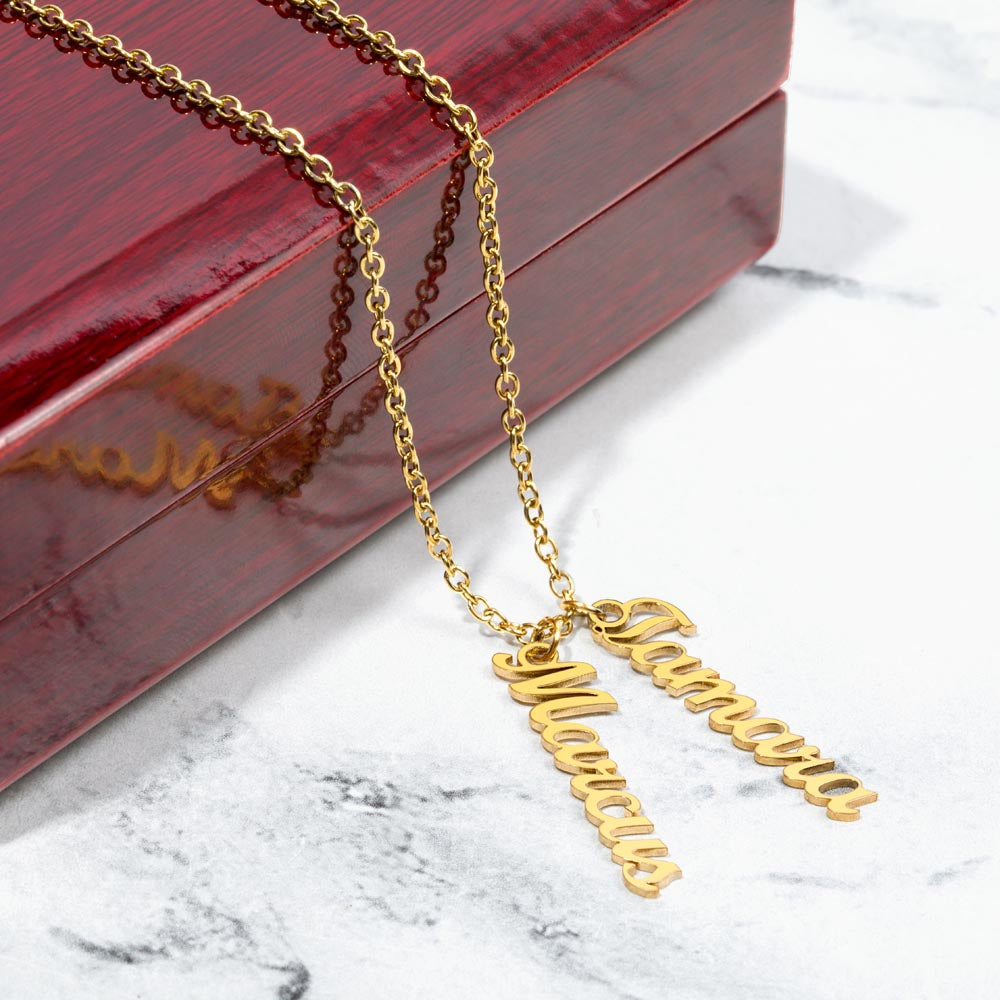 Multi Vertical Name Necklace Non-Message Card